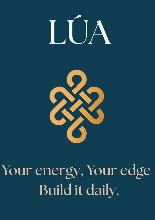 Lóñ logo with a knot design on a dark blue background